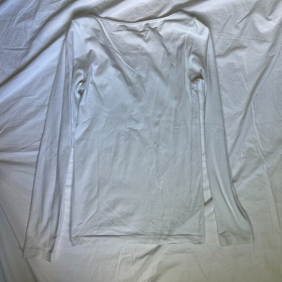 Elietian long sleeve white scoop neck t-shirt, size OS fits most - Picture 1 of 4